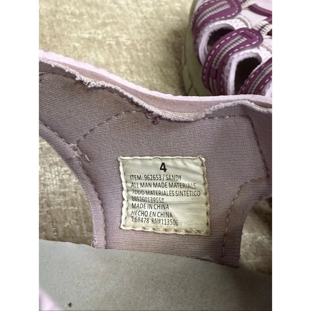 Khombu Kids' Sandy Hook & Loop Strappy Closed Toe Athletic Sandals Purple Size 4